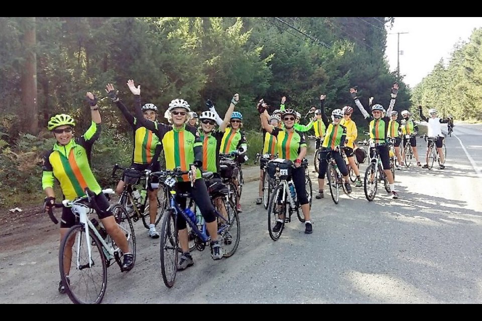 The Victoria Grandmothers for Africa Cycle Tour biked from Campbell River to Victoria in 2016.