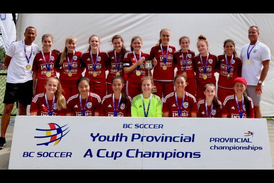 Richmond F.C. are U16 Provincial "A" Cup champions after rallying in the second half for a 2-1 win over Upper Island. The girls were earlier crowned Coastal Cup champs as well.