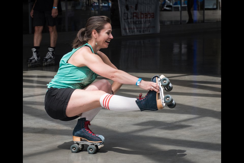 Robson Square’s skating rink turned into a classic roller disco Saturday for the F.U.B.A.R. (Friends United Beyond All Race) roller jam. Admission was by donation for Make-A-Wish BC & Yukon. Photo: Rebecca Blissett