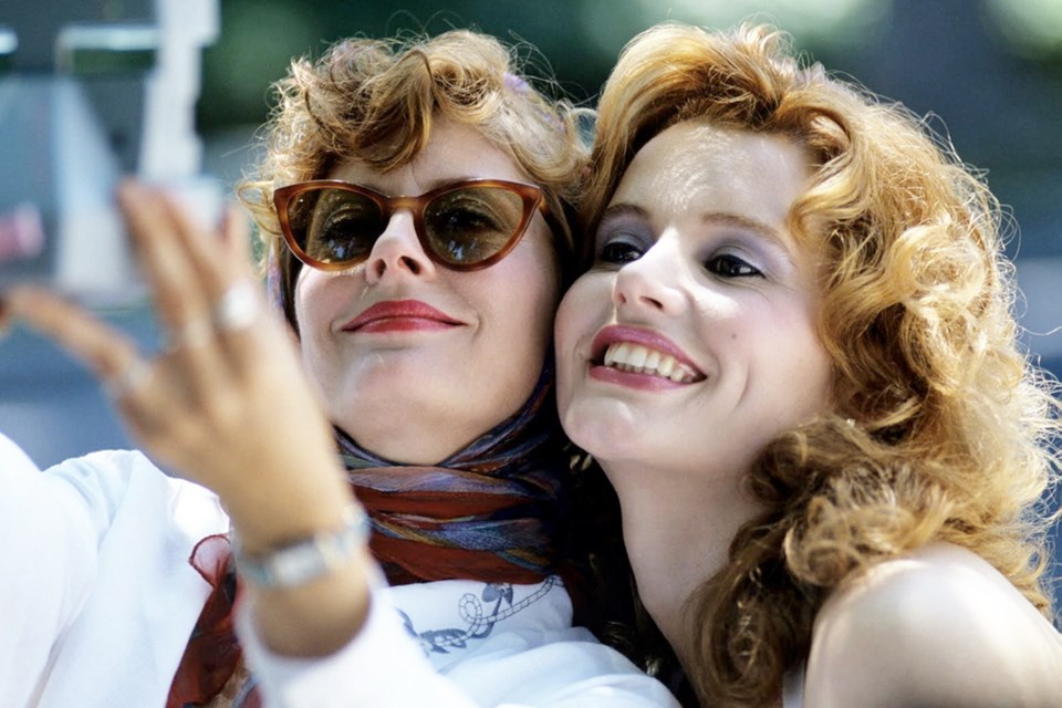 Susan Sarandon, left, and Geena Davis in a scene from the 1991 hit movie Thelma & Louise.
