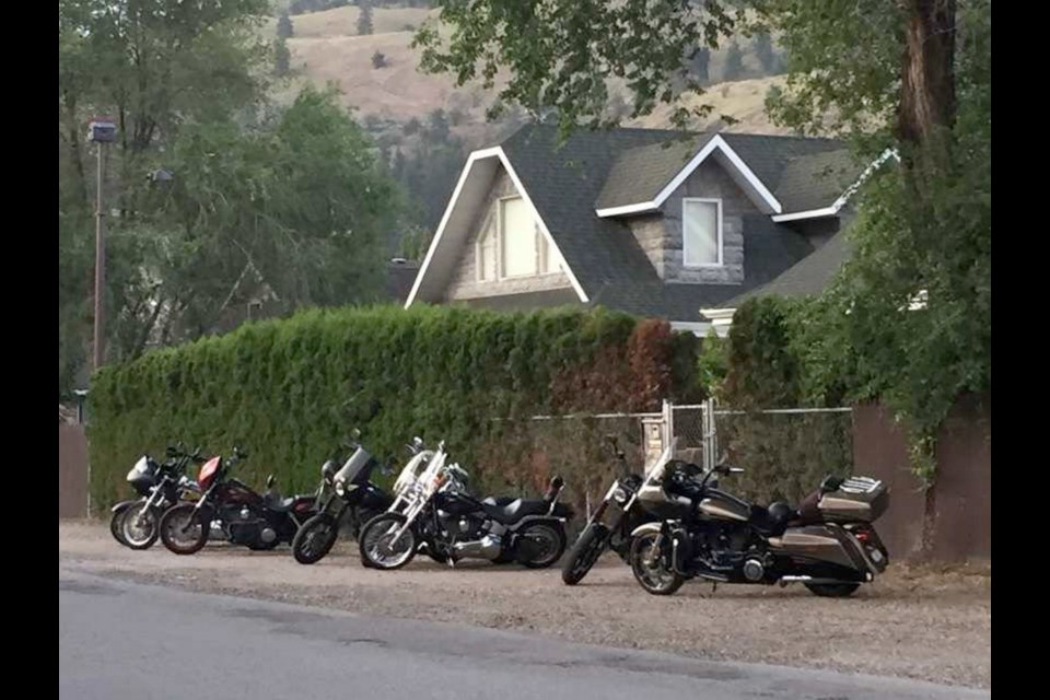 Kelowna Hells Angels hold 'church' meeting recently at their clubhouse, which is the subject of a civil forfeiture court battle.