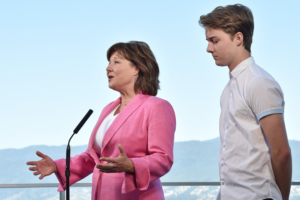 Christy Clark, pictured with her son Hamish