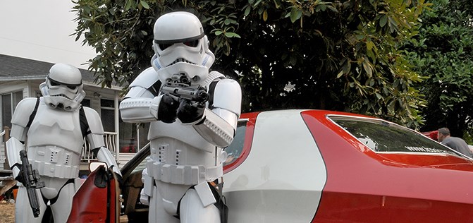 Walt Warner and Jay Bath of 501st Legion will appear with Port Coquitlam resident Steve Eglsaer's replica vehicles at the Downtown Port Coquitlam Car Show on Sunday from 11 a.m. to 2 p.m. Iconic Carz will be located at Wilson Avenue and Shaughnessy Street from 10 a.m. to 6 p.m. Visit pococarshow.ca.