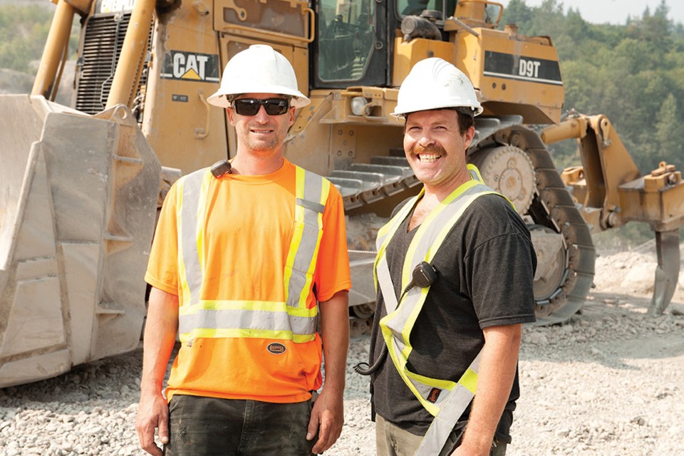 Quarry managers Geoff Wall (left) and Andrew Simms in the Coast Aggregates main gravel pit.