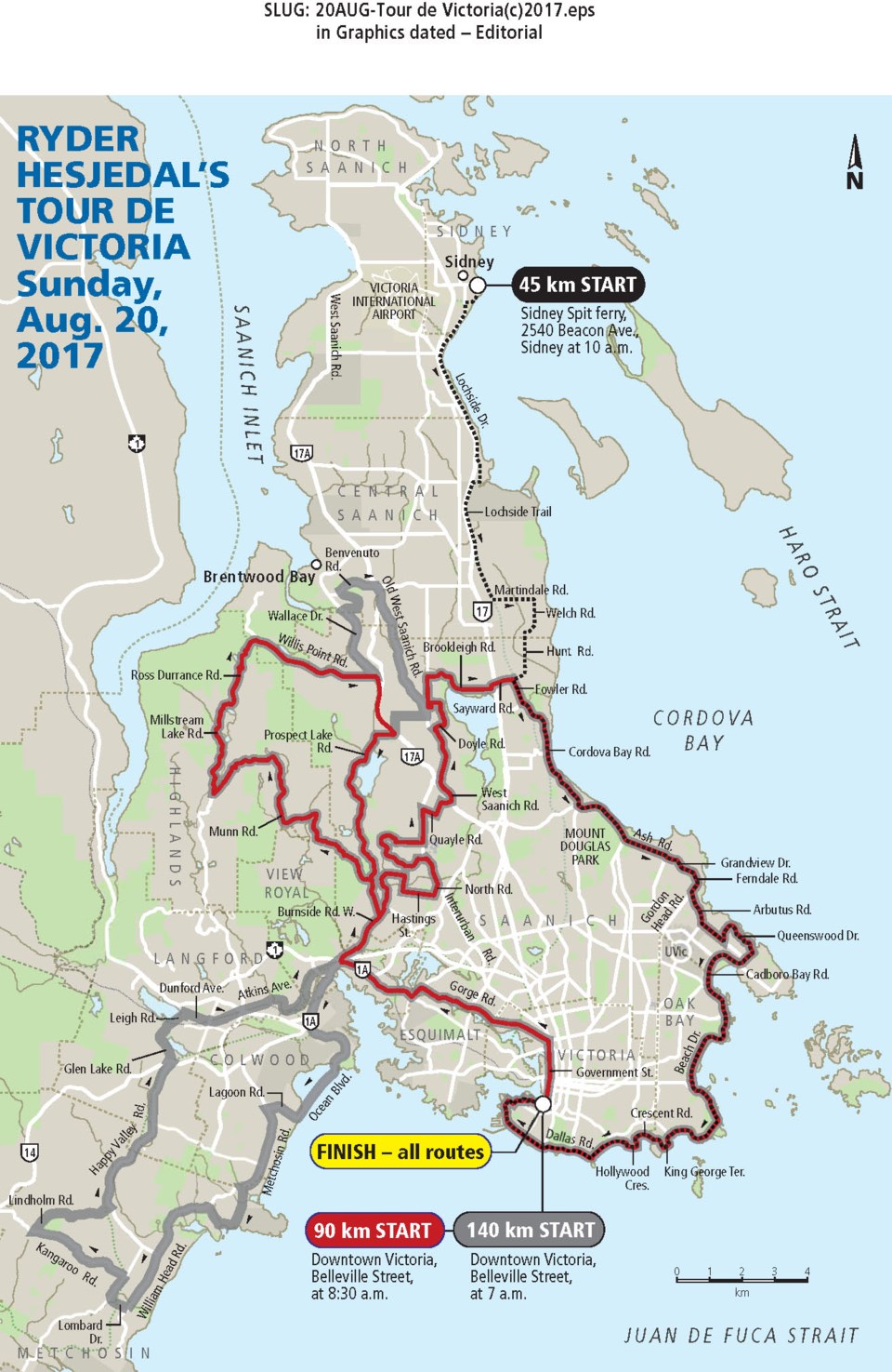 Map - Tour de Victoria, 2017