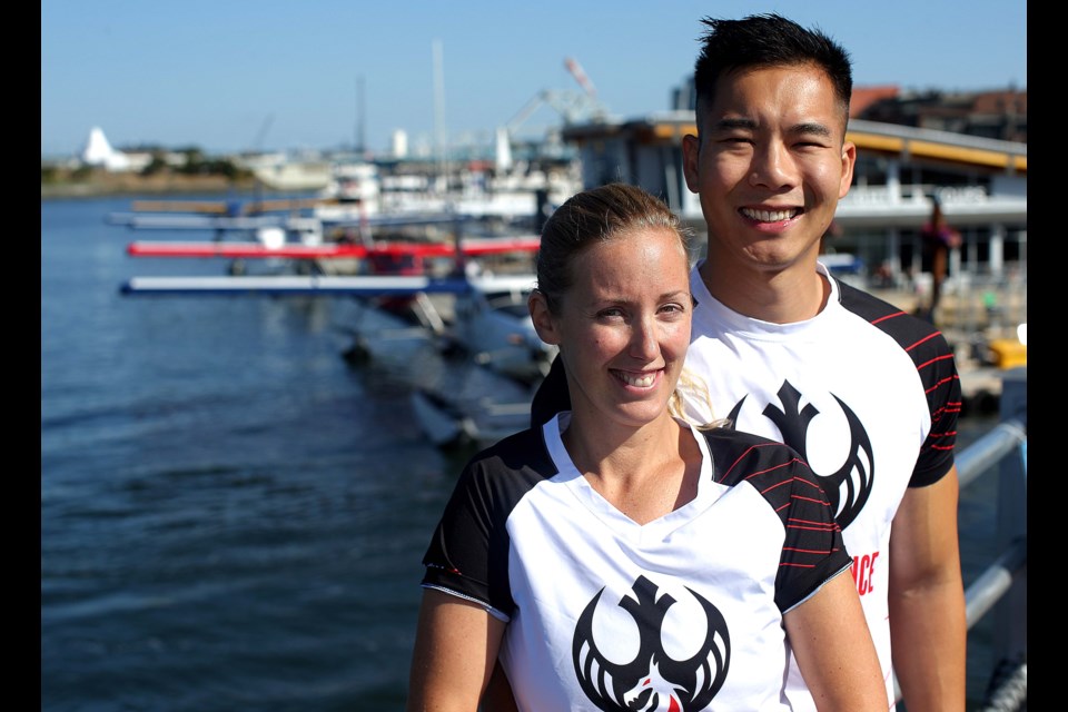 Jonathan Cheng and Rachel Demott met on a dragon boat team.