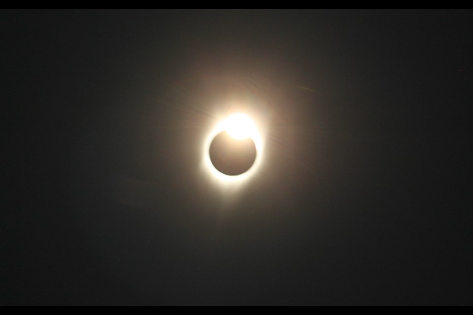 The total eclipse of the sun, seen from a pasture near Madras, Oregon: "The most beautiful thing I have ever seen in our sky."