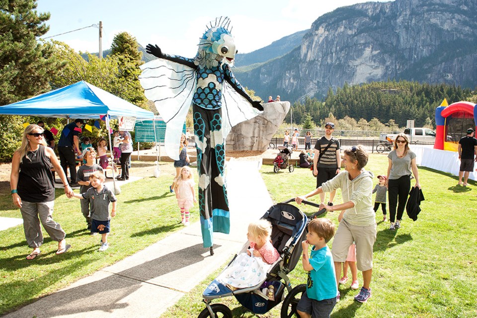 A stiltwalker entertains the crowd at last year’s Squamish Children’s Festival.