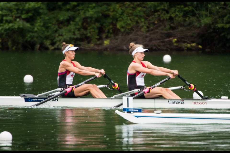 Burnaby Lake Rowing Club's Ellen Gleadow, at right with double sculls partner Jennifer Casson, will represent Canadaat the World Rowing championships next month in Florida as part of the lightweight women's quadruple sculls team.