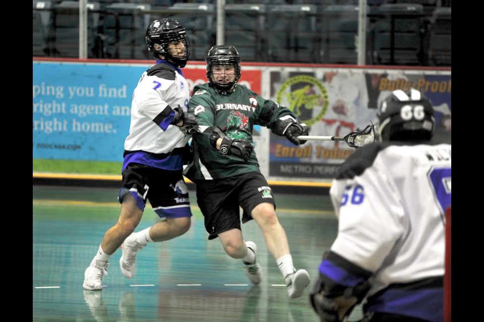 Team captain Robert Church, centre, led the Burnaby Lakers to a Western Lacrosse Association regular season title. He was recognized by the league on Thursday, when it announced Church as the 2017 Most Valuable Player.