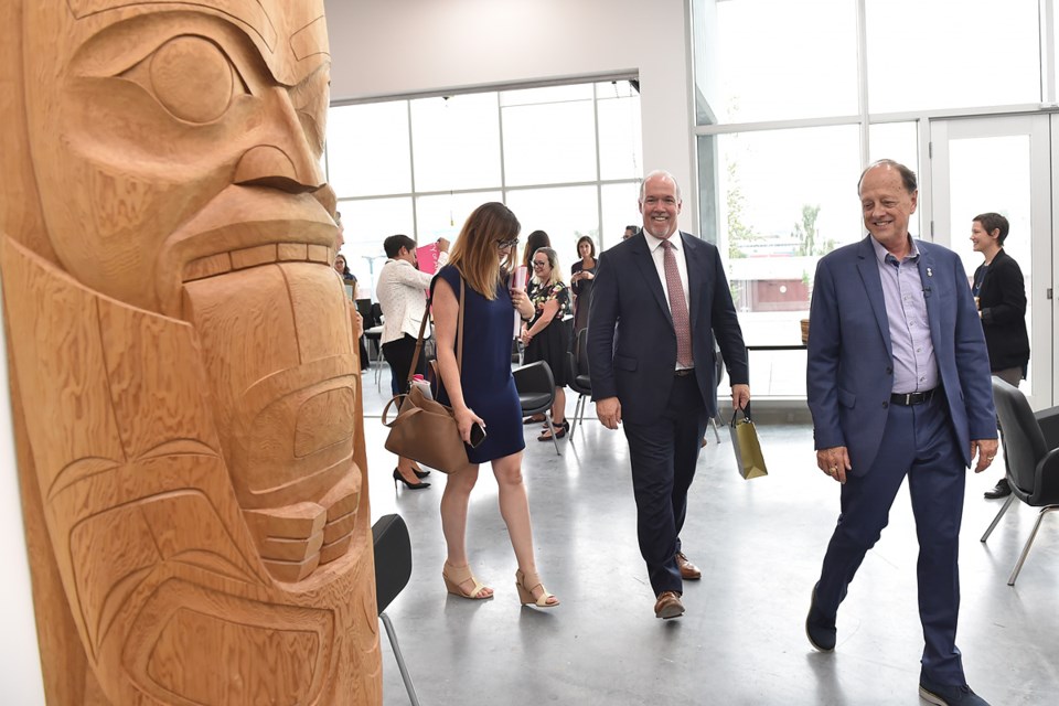 Dr. Ron Burnett, president of Emily Carr University of Art + Design, led Premier John Horgan on a tour Tuesday of the school’s new facility on Great Northern Way. The university does not have a student residence.