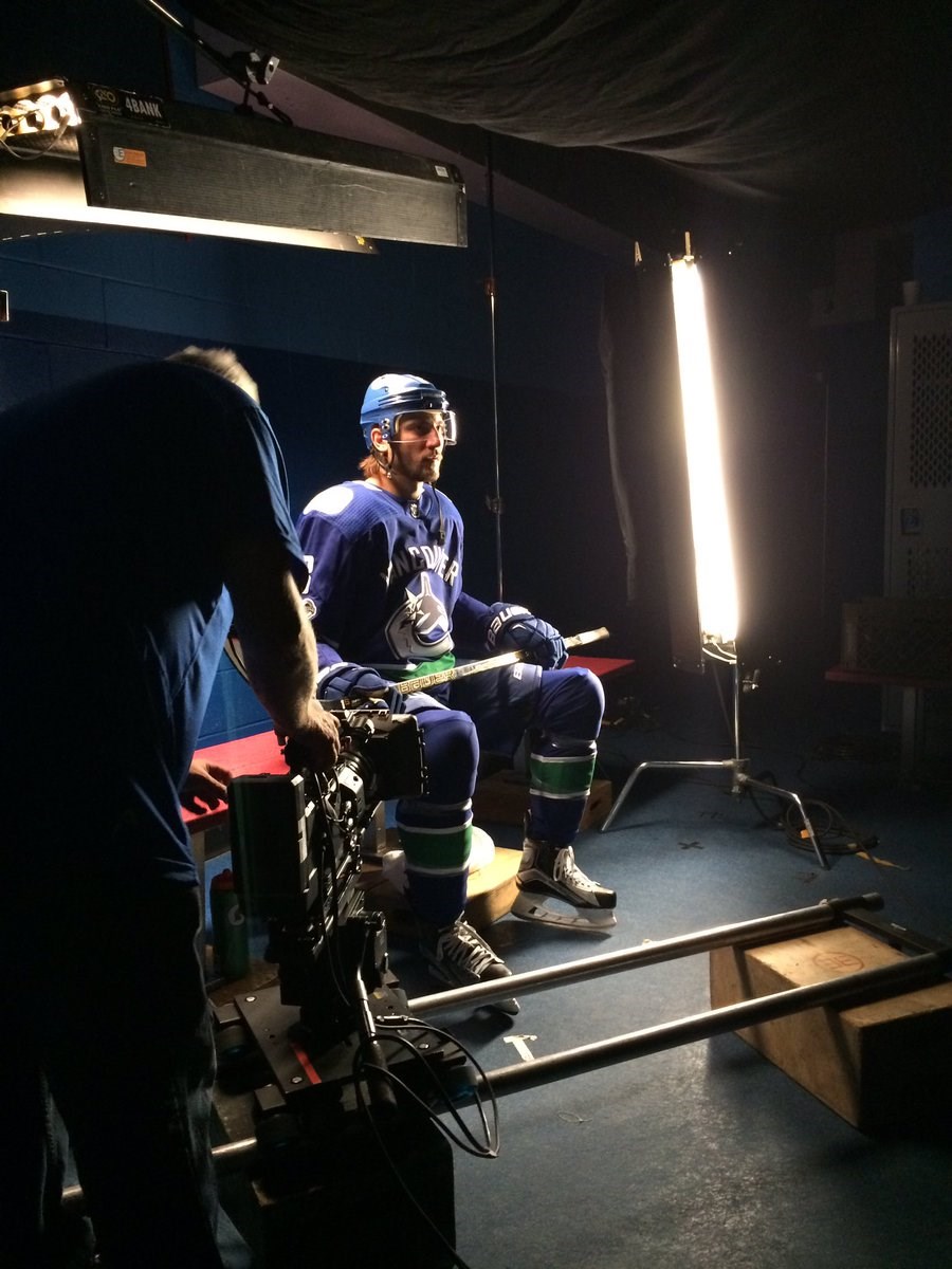 Chris Tanev - Media Day - Dramatic Lighting