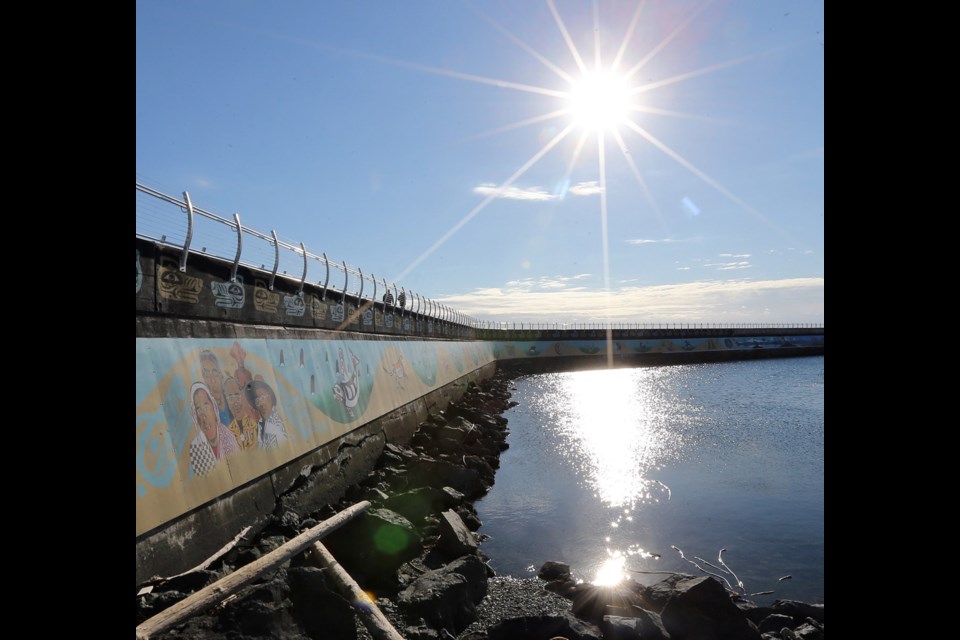 Among the changes at the breakwater over the years: In the past decade, railings were added, as was First Nations art on the "Unity Wall."