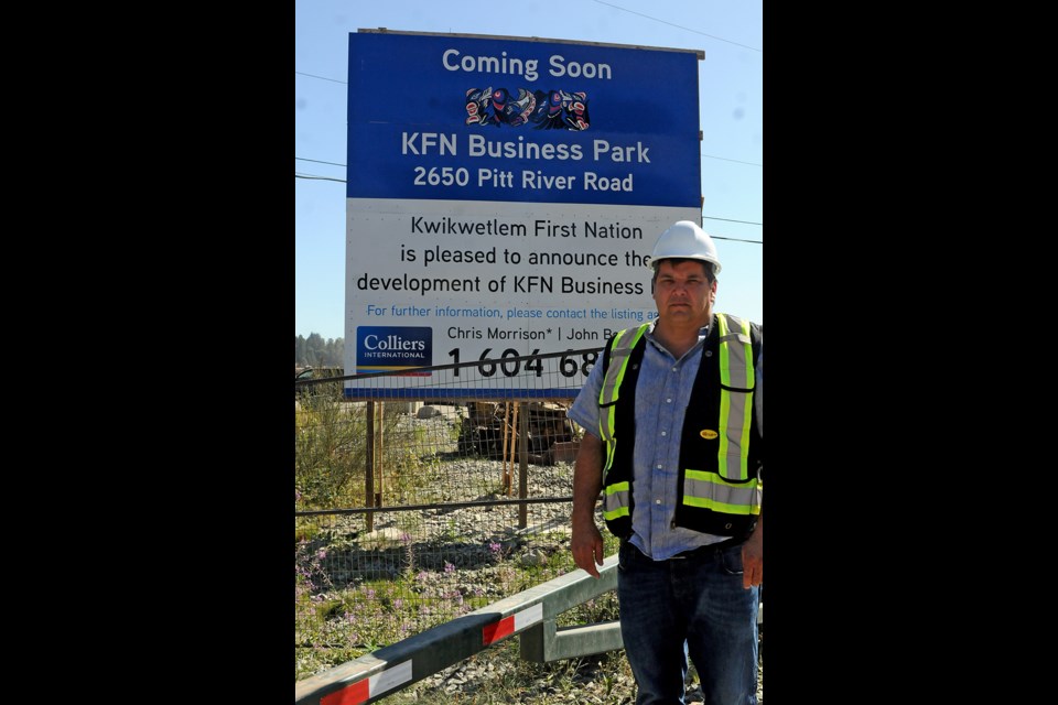 Kwikwetlem First Nation Chief Ron Giesbrecht near the entrance to a 120-acre site south of Pitt River Road in Port Coquitlam.