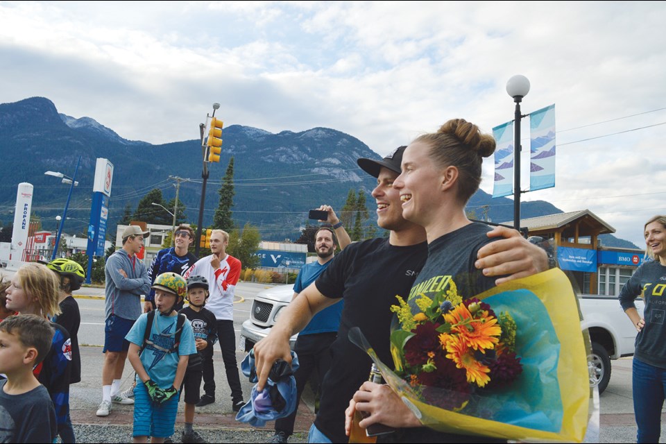 A bouquet of flowers was just one of the gifts that locals presented to Miranda Miller. She also received a drawing and new paint job for her truck.