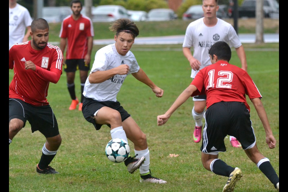 It was the battle of league heavyweights as part of Richmond Adult Soccer Association’s Kickoff Sunday at South Arm Park as the All Blacks edged AC Richmond 1-0 in First Division action.