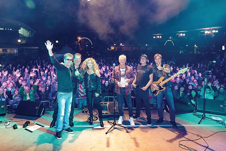 Roughly 5000 people packed Canada Games Plaza on Saturday as Glass Tiger performs during Thank You PG celebrations. Citizen Photo by James Doyle September 24, 2017