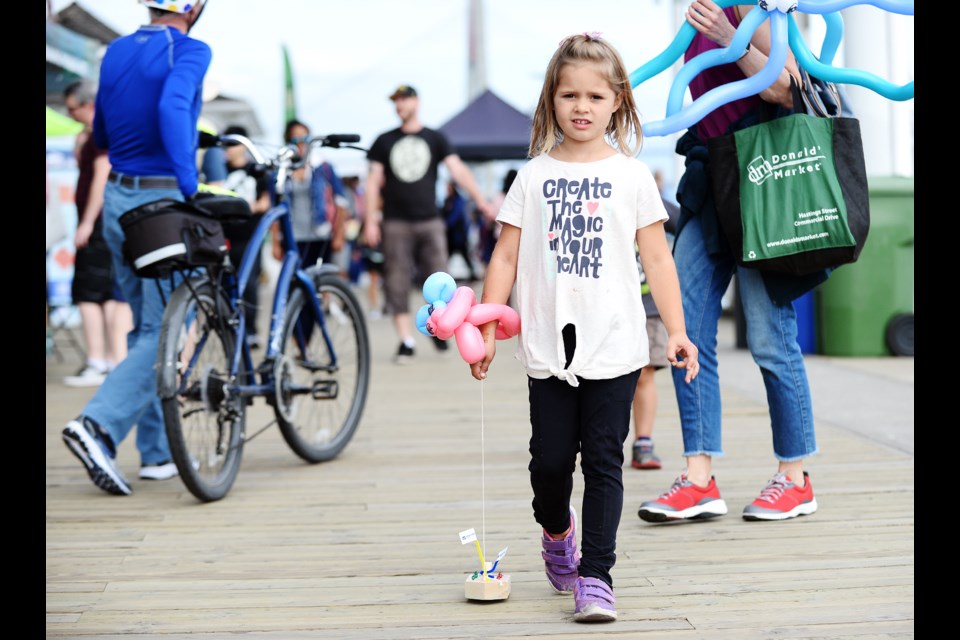 Thousands of people descended on New Westminster's waterfront for RiverFest 2017, including Ava Hearn who made a wooden boat. RiverFest included entertainment, food trucks, vendors, interactive activities and the Lucille Johnstone Workboat Parade.