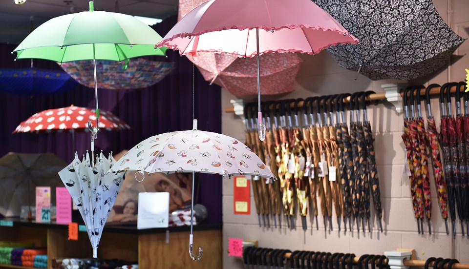 Inside the Umbrella Shop on Pender Street. Photo Dan Toulgoet