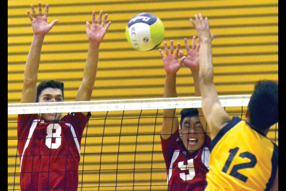 Richmond Christian defeated Steveston-London 3-0 in its Richmond Senior Boys Volleyball League opener last Thursday night.