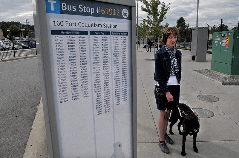 Blind woman and transit