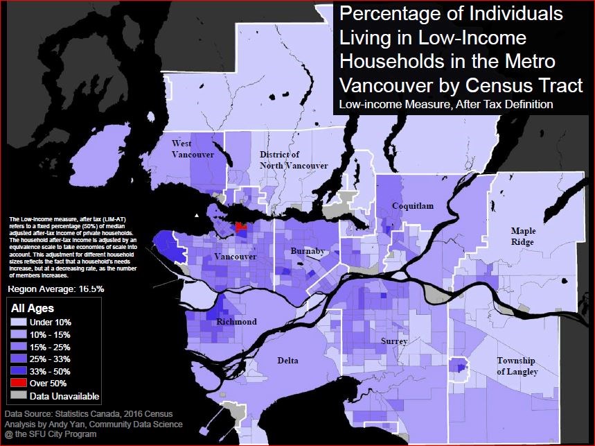 low income percentage Metro map