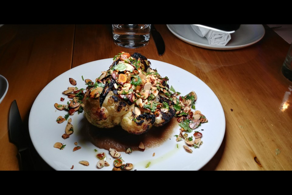 Whole roasted cauliflower at Fayuca in Yaletown. Photo Sandra Thomas