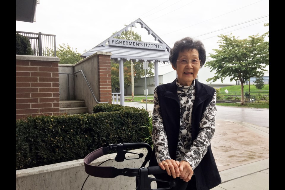 Liz Yamanaka was born at the Japanese Fishermen’s Hospital in 1936, when a midwife would have cost $35. She now resides on the site of the hospital, at The Maple Residences. Photo by Graeme Wood/Richmond News