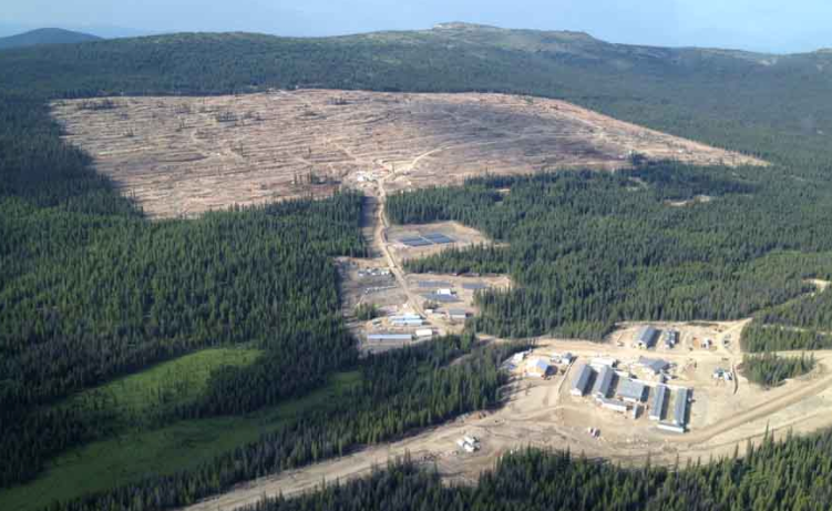 An aerial view of New Gold’s Blackwater gold project in British Columbia.