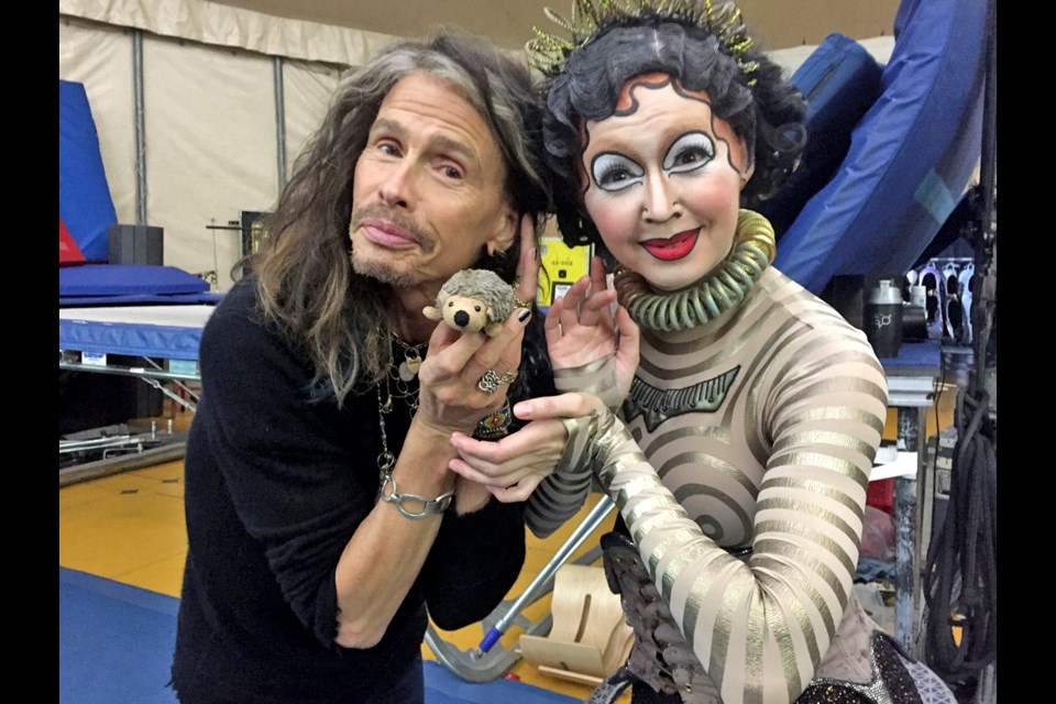 Musician Steven Tyler partied with the many colourful cast of characters in Kurios, Cirque du Soleil’s 35th production to come from Montreal. Kurios, Cabinet of Curiosities plays at Concord Pacific until Dec. 31