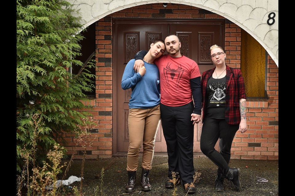 Meetra B. and Robin and Brandon Beatch are part of Vancouver’s polyamory community. Photo Dan Toulgoet