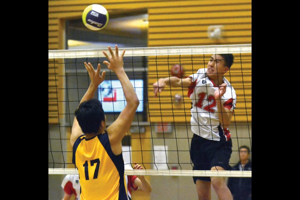 The high-flying Richmond Christian Eagles hit a little bit of turbulence Monday night on their way to advancing to the Richmond Senior Boys Volleyball League championship match. The undefeated Eagles dropped their first set of the season to a city opponent but rebounded to defeat Steveston-London in four games. They will host McMath on Thursday at 7 p.m.