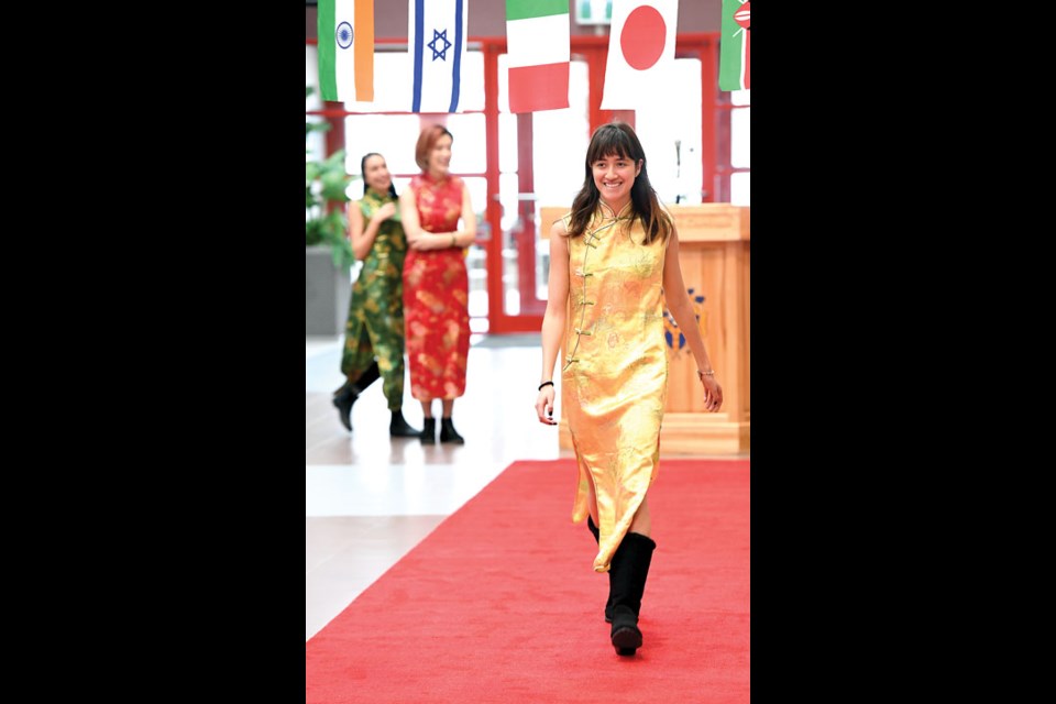 CNC kicked off Internation Education Week on Tuesday with a fashion show. Here Victoria Alemon Herrera wears fashion from Korea. Nov 14 2017