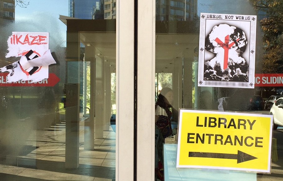 racism, posters, library