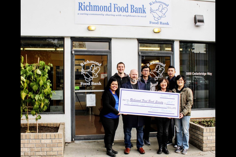 Employees from a medical imaging firm in east Richmond, who form the group Plots to Plates, have donated $2,815 and 333 pounds of organic vegetables to the Richmond Food Bank. The big donation comes after finishing their fall harvest from the community garden they manage in the office parking lot. Photo submitted