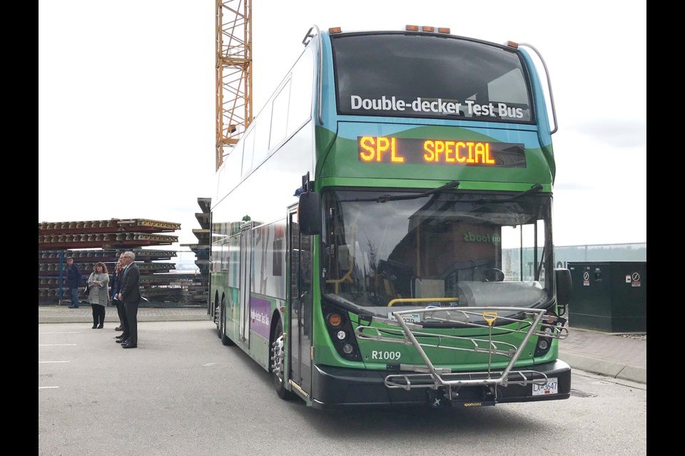 Sample double-decker buses to be deployed in Richmond. Photo by TransLink