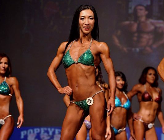 Lily Yuan (left) won fourth place at the B.C. Amateur Body Building Competition last Saturday at River Rock Theatre. Photo submiteed