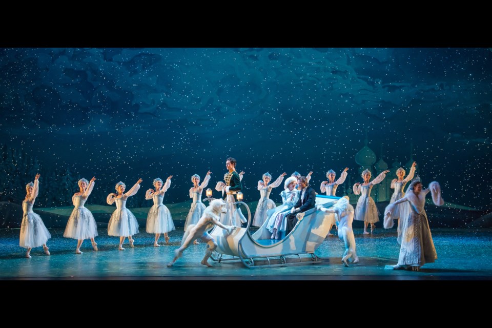 Alberta Ballet company artists in The Nutcracker. The acclaimed production is returning to the Queen Elizabeth Theatre Dec. 28 to 30.