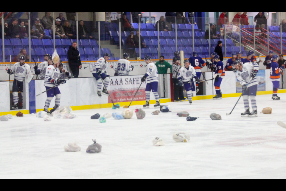 The fans threw their teddy bears on the ice after Jeff Fast opened the scoring five minutes into the first period.