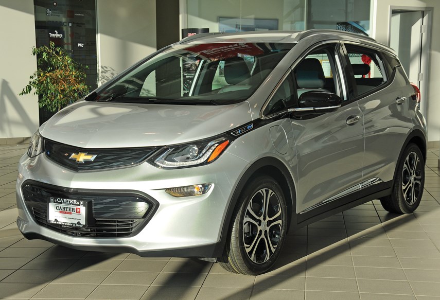 The Chevrolet Bolt eliminates one of the primary concerns with electrical vehicles by providing a range of 383 kilometres, which should be more than enough for a full week of commuting on one charge for the average driver. A dashboard display provides a detailed report on the status of the battery. The Bolt is available at Carter GM in the Northshore Auto Mall. photo Cindy Goodman, North Shore News