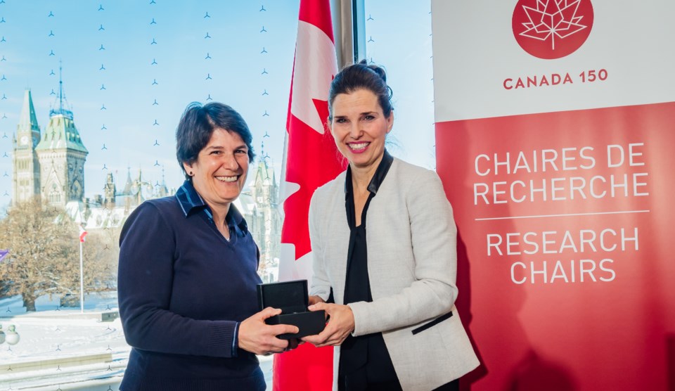 Margo Seltzer, left, with Science Minister Kirsty Duncan