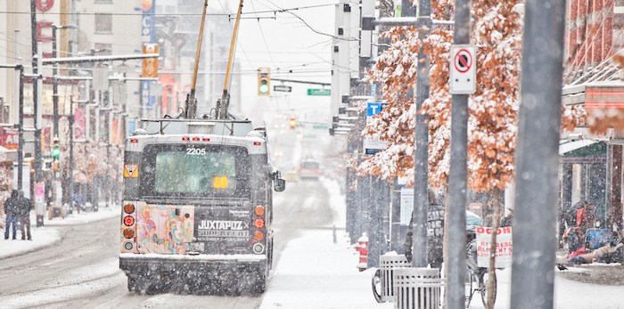 TransLink bus in winter