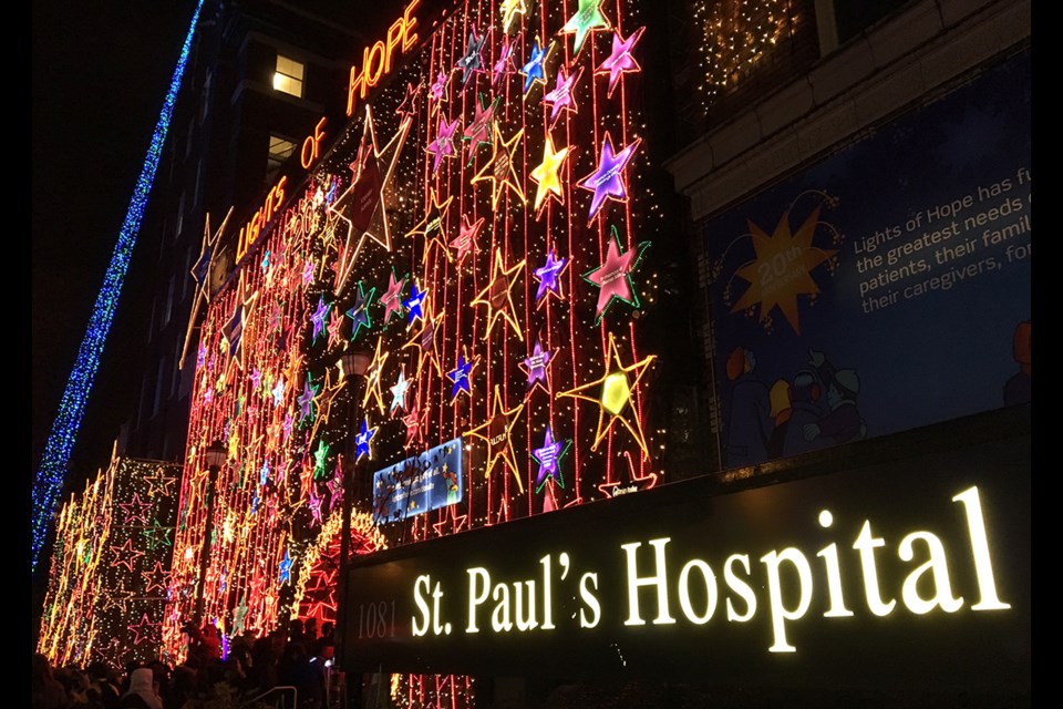 One of the gold stars on this year's Lights of Hope display is in memory of Christine Chuk, a laboratory technologist at the hospital who was killed in a car accident in April 2017.