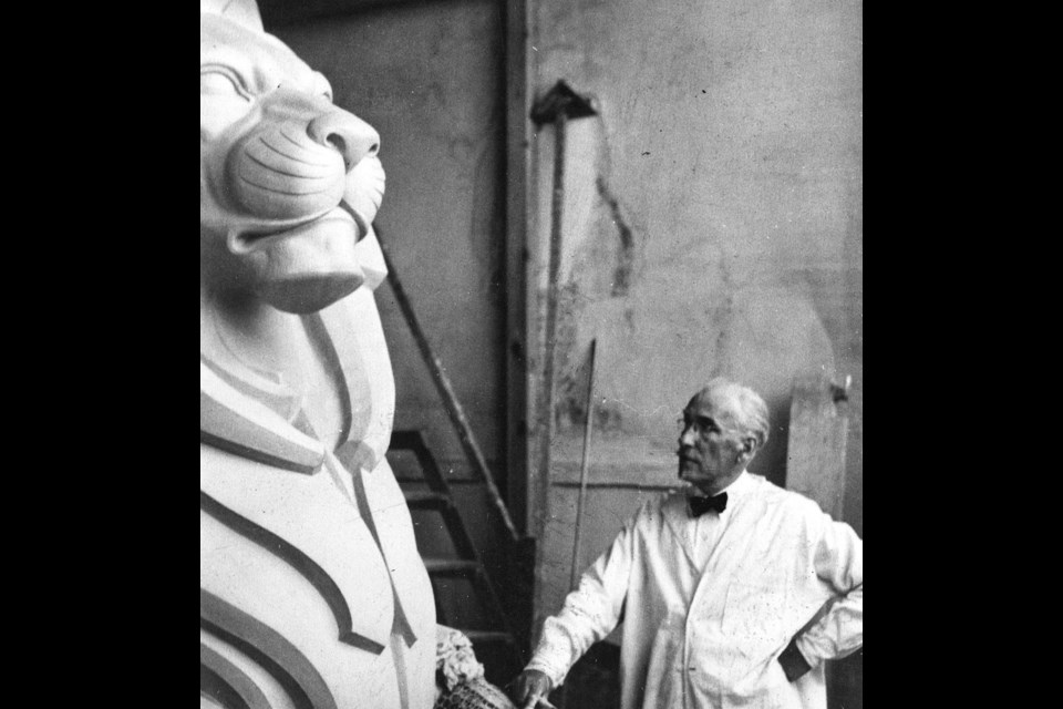 Sculptor Charles Marega's work can be seen throughout Vancouver but it's his lions that guard the Lions Gate Bridge that have earned his place in the city's iconography. Photo courtesy Parks Canada