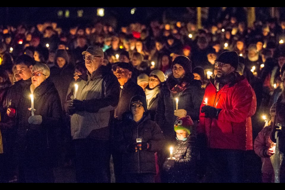 A candlelight vigil at Willow Beach to remember sisters Chloe and Aubrey Berry. Dec. 30, 2017