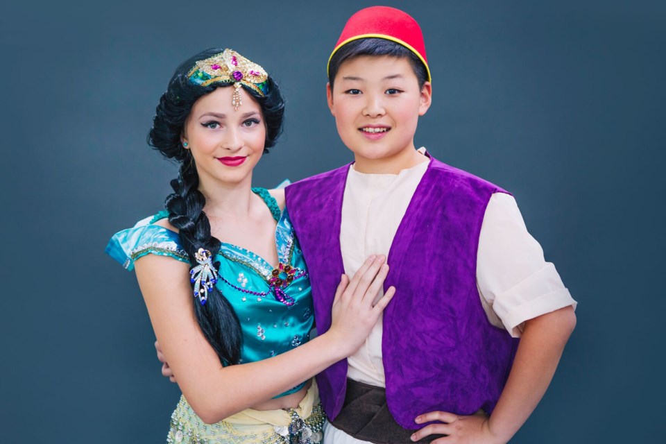 More than 50 child performers aim to wow the audience with a magical musical trip by presenting Disney’s classic Aladdin Jr. at Gateway Theatre on Jan. 7. 13-year-old Neil Hong and Victoria Kazantseva will play the main characters Aladdin and Princess Jasmine. Photo submitted