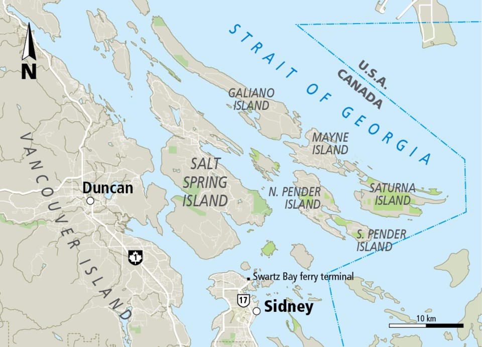 Map - Sidney and Southern Gulf Islands