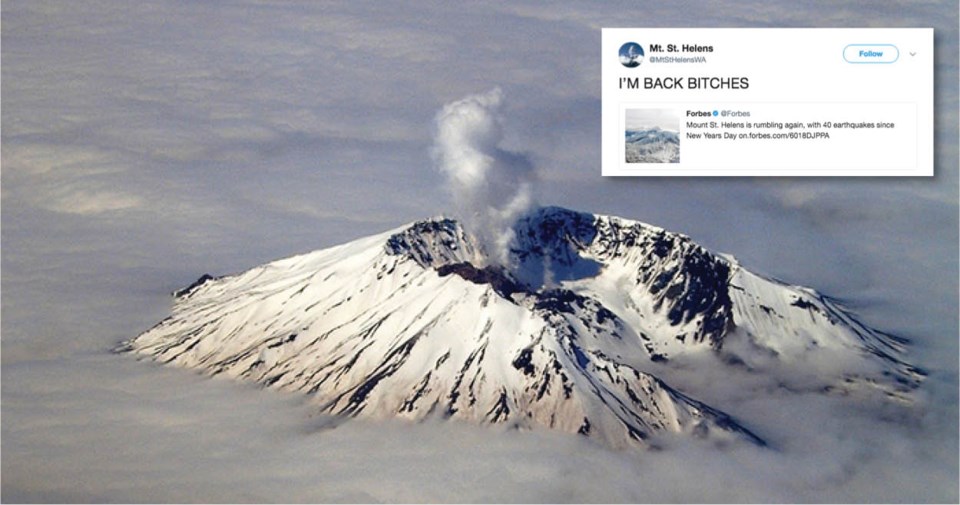 Mount St. Helens in Washington state.
