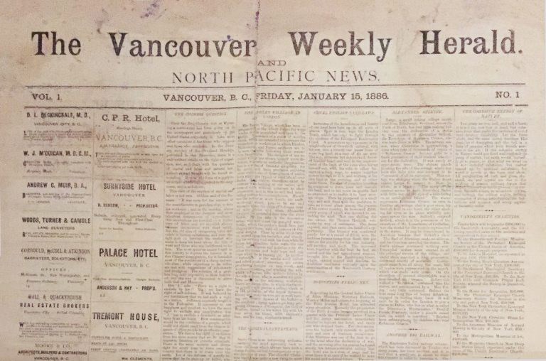 1886 Vancouver Herald