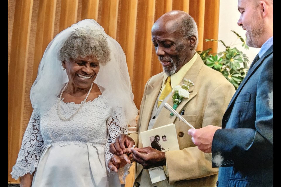 Fifty years later after they were first married, Stanley and Beatrice Raymond’s love for each other illuminated their fourth wedding ceremony.